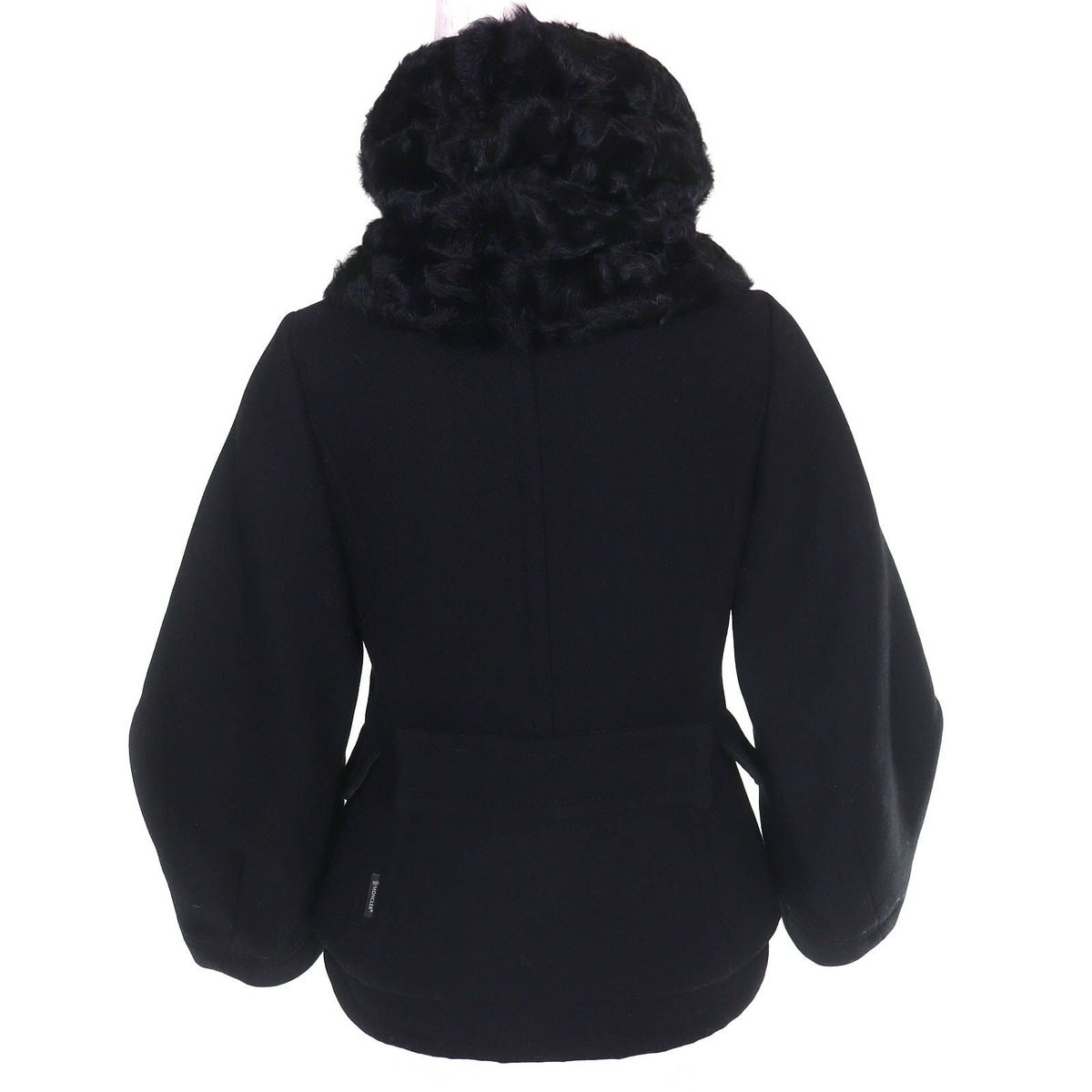 Moncler Rumex Back Belt Kargan Rumfa Wool Down Jacket Black 0 — view 3