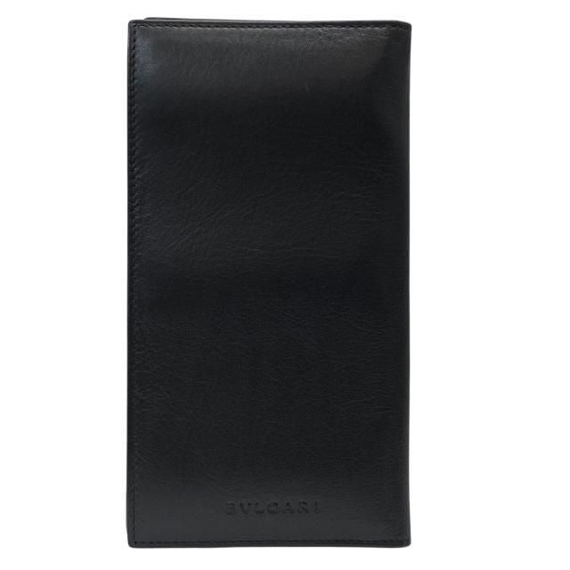Bvlgari Wallet Long Fold Billfold Logo Leather