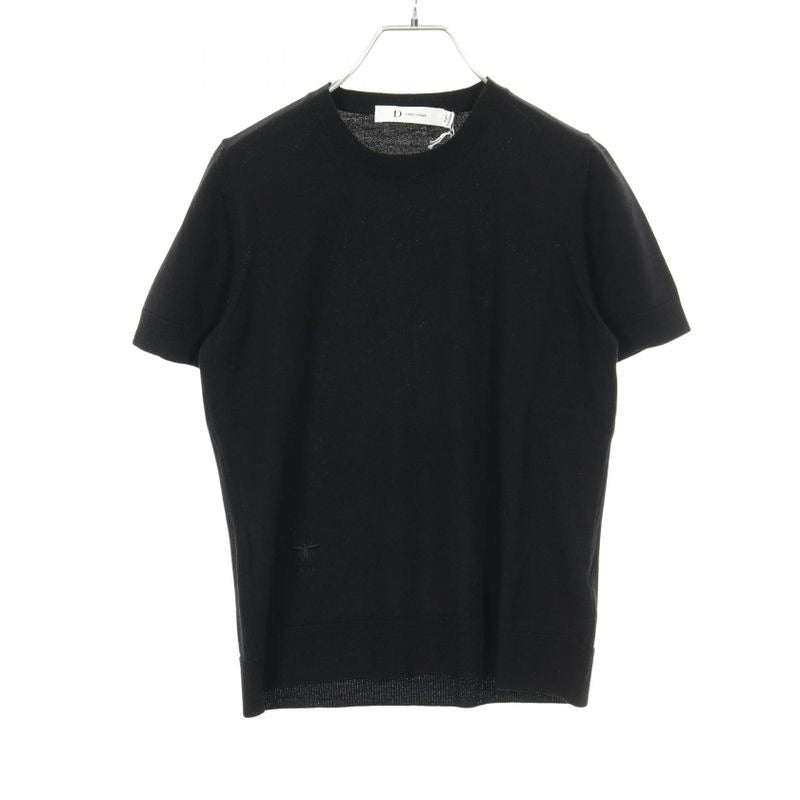Christian Dior Knit D Uniforme Bee Embroidery 1 U4 S04 Am790 Black Wool T-Shirt