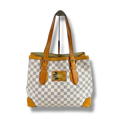 Louis Vuitton Damier Azure Leather Hampstead PM Tote Bag Shoulder Bag Shoulder