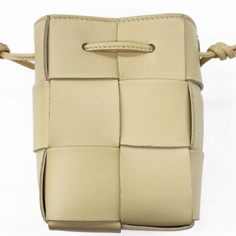 Bottega Veneta Shoulder Cassette Mini Crossbody Bucket Bag Ivory