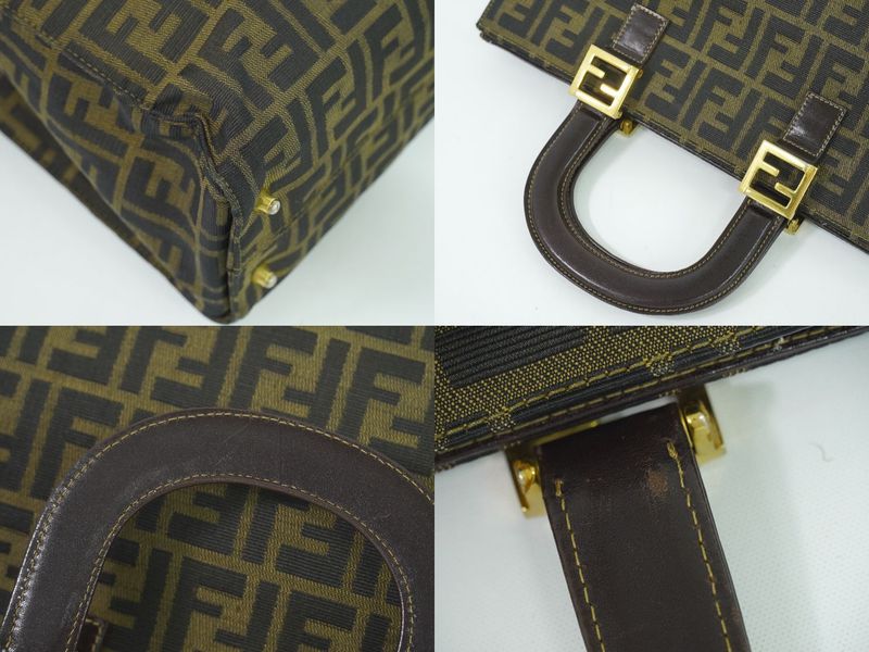 Authentic Fendi Zucca Tote Handbag Canvas Brown Zucca Bag Pre-owned [follow-up