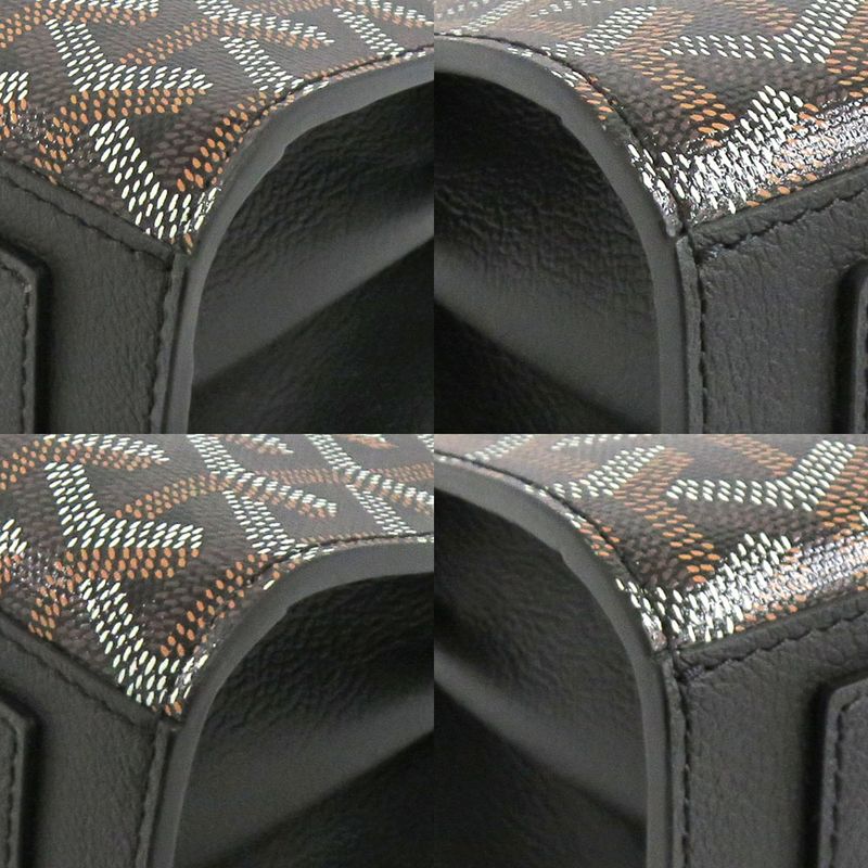 Goyard Louette Structured PM Black Goyard Canvas Cuff Black Shoulder