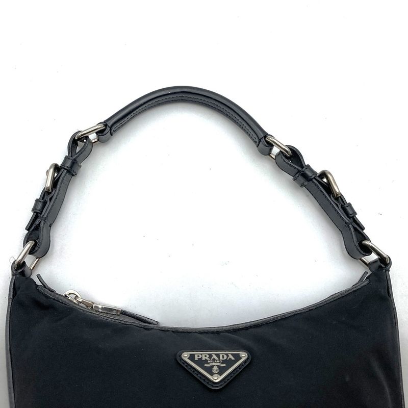 Prada Hobo Bag Nylon Black Shoulder Bag Shoulder Nylon Women Men