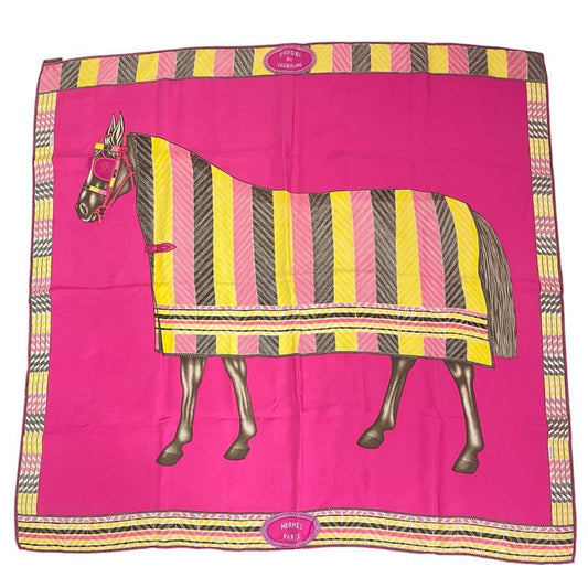 Hermes Carre 90 Scarf Silk Wash Favolie Du Faubourg Multicolor