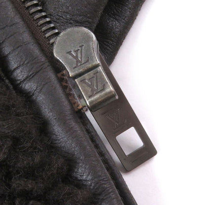 Louis Vuitton 100% Sheepskin Long Length Mouton Coat Brown 46 Made In France