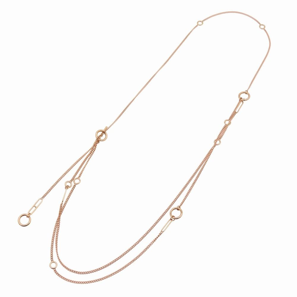 Hermes Echape Long Necklace 750 Pink Gold