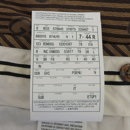 Gucci Cotton Silk Blend GG Logo Regimental Pattern Pants Brown 44 Made — view 8