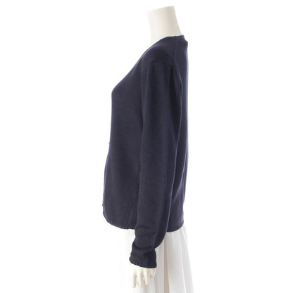 Prada 100% Silk Long Sleeve Cardigan Top Navy 44