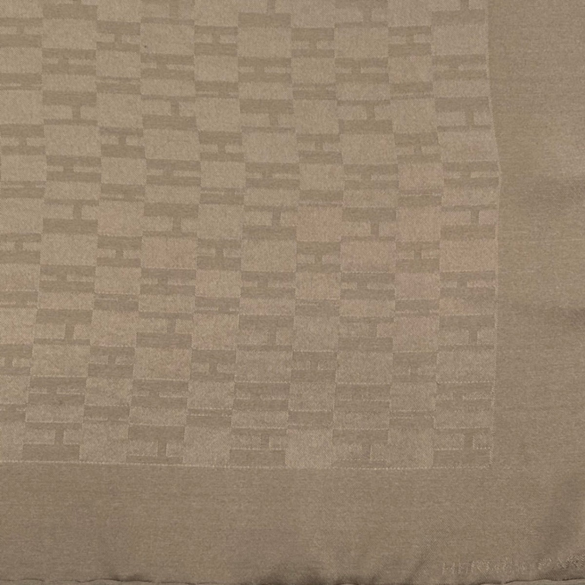 Hermes Scarf H Pattern Silk Handkerchief Brown — view 3