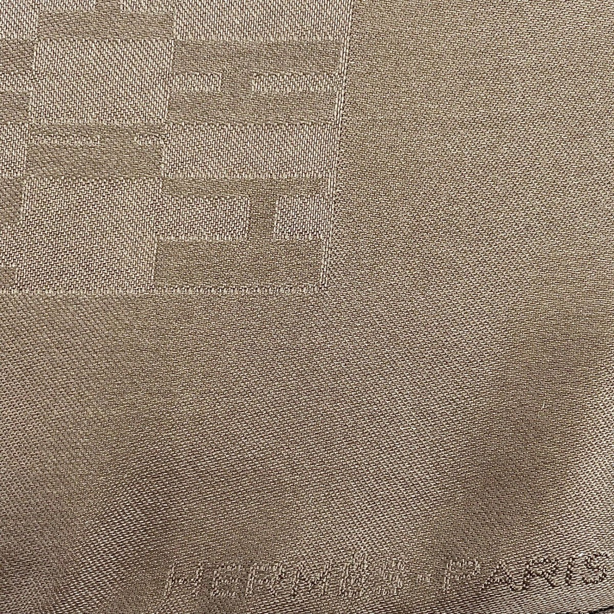 Hermes Scarf H Pattern Silk Handkerchief Brown — view 6