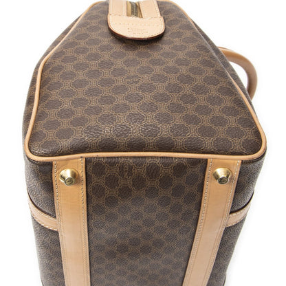 Celine Vintage Small Boston Brown Beige Macadam Canvas — view 8