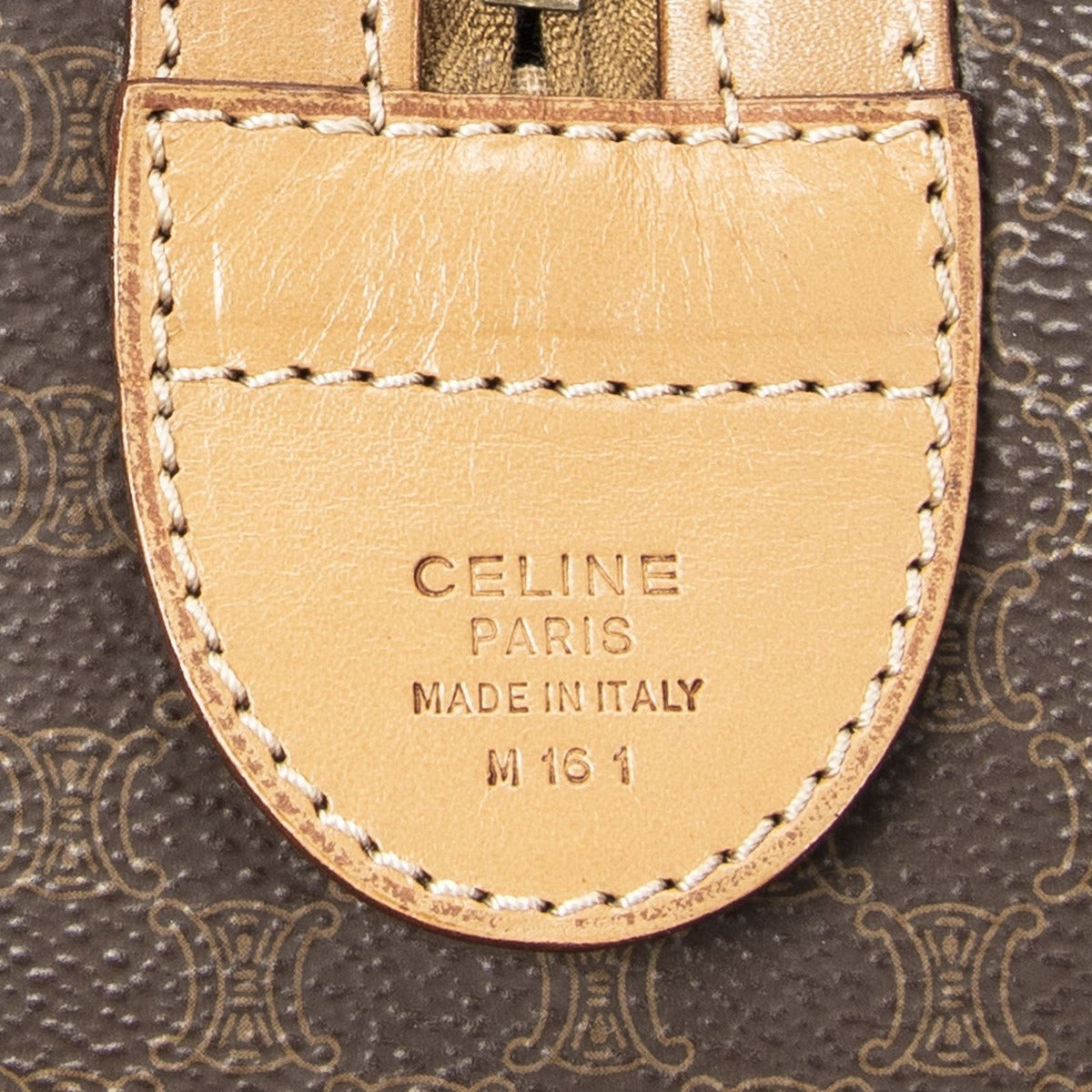 Celine Vintage Small Boston Brown Beige Macadam Canvas — view 10