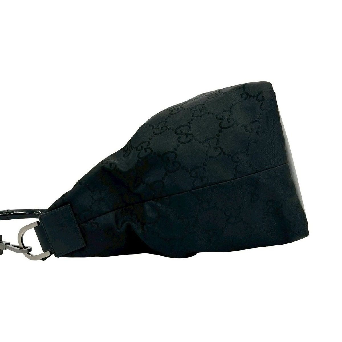 Gucci GG Canvas Bamboo Leather Shoulder Bag Semi Black — view 5
