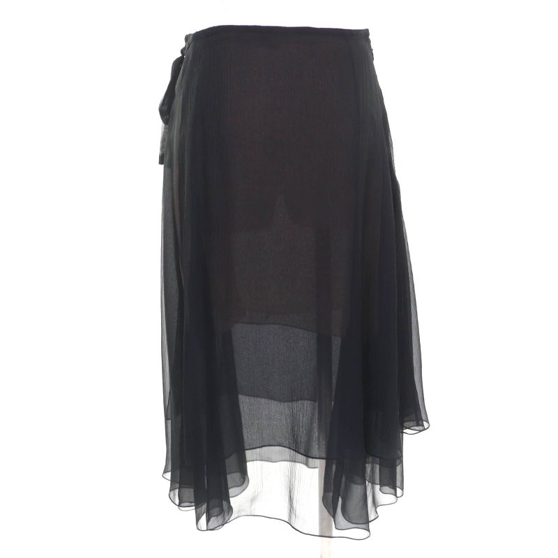 CHANEL P70007 100% Silk With Coco Hardware Side Ribbon Knee-length Chiffon