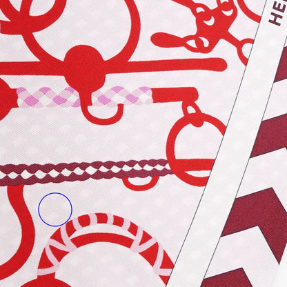 Hermes Maxi Twill Cut MORS ET Tresses Pink Red Silk Scarf