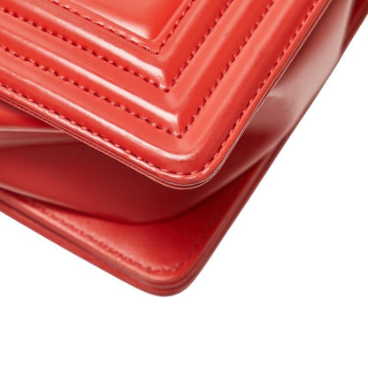 Chanel Boy Chanel Chain Shoulder Bag Red Leather Women Chanel