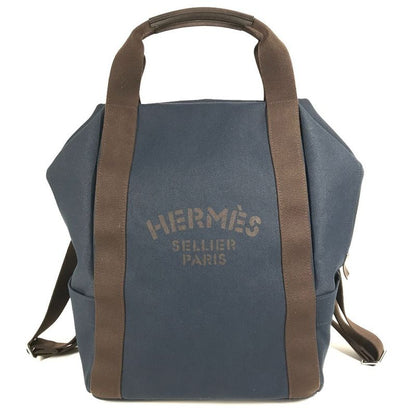 Hermes Backpack Sac Depansage Groom Cotton Navy
