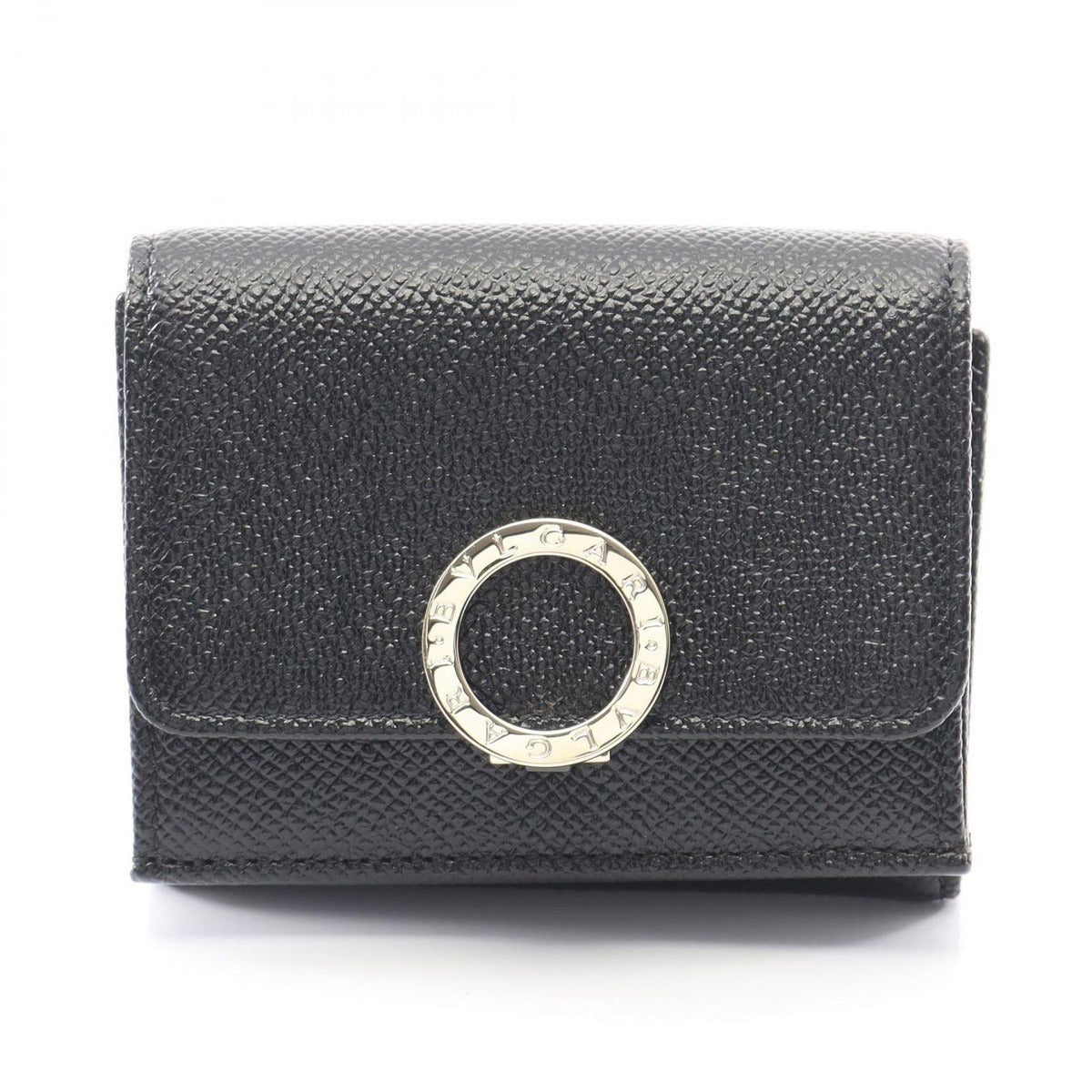 Bvlgari Trifold Wallet Black Leather