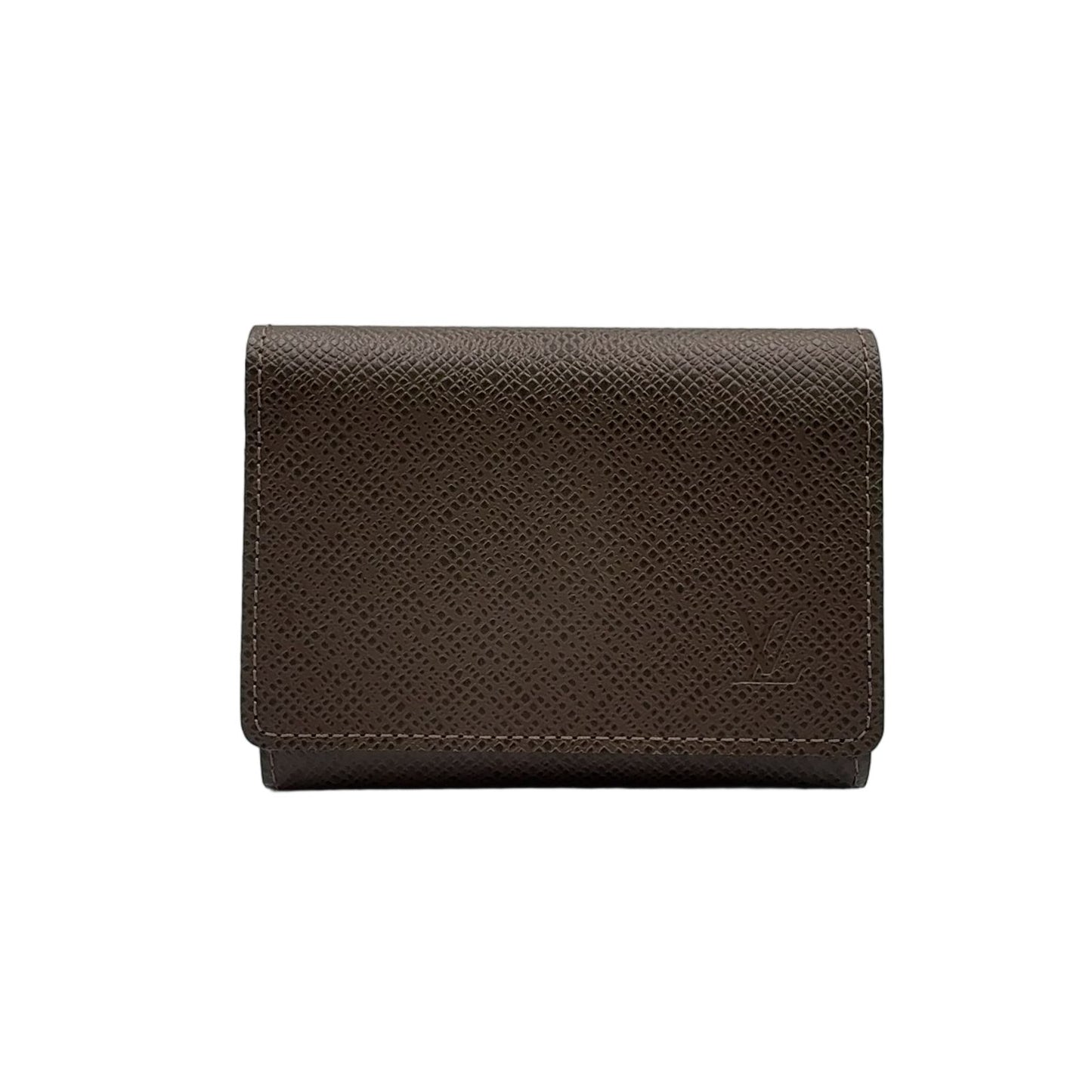 Louis Vuitton Amberop Carte de Visite Taiga Initial Leather Brown Card Case