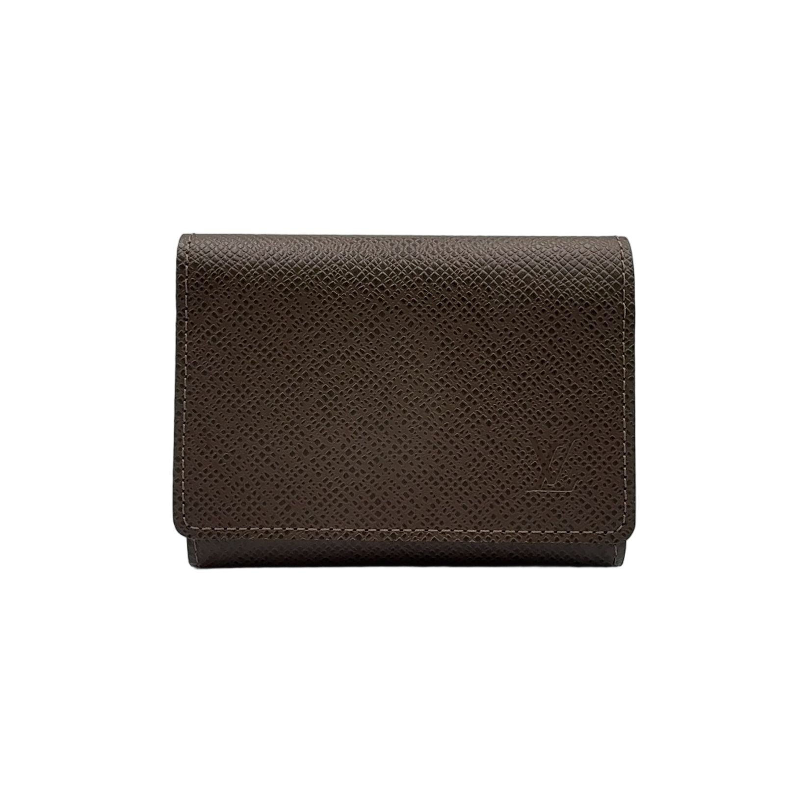 Louis Vuitton Amberop Carte de Visite Taiga Initial Leather Brown Card Case