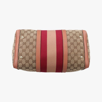 Guccisherry Line Beige And Red And Orange Canvas And Leather 247205 Unknown