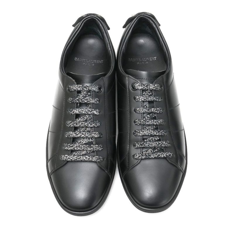 Saint Laurent Paris Sneakers Size 37 Low Cut Rip Patch Leather Shoes 20250722