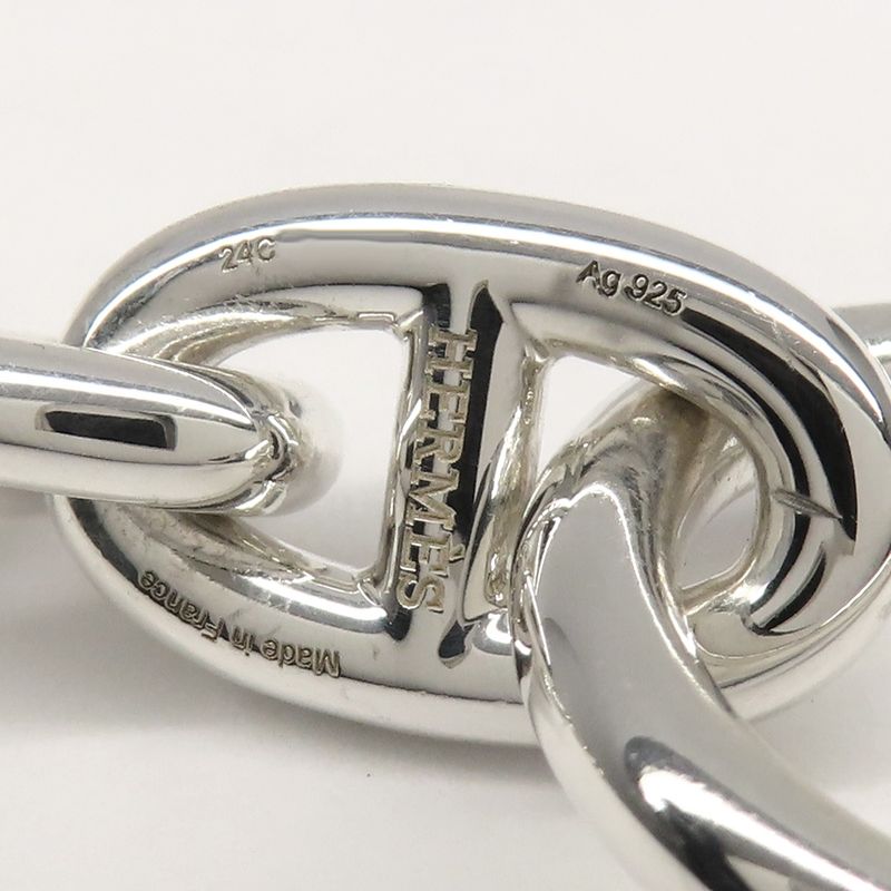 Hermes Bracelet Chaine D'ancre MM 13 Frames 13 Links Ag925 Silver -