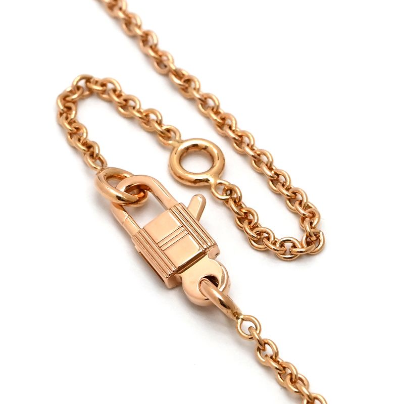 Hermes Necklace Amulet Kelly Cadenas 18k Pink Gold Diamonds Rose Gold Pink Gold