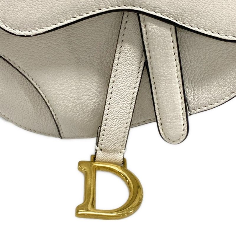 Dior/christian Dior Handbag Saddle Micro Bag White Mini Bag Leather