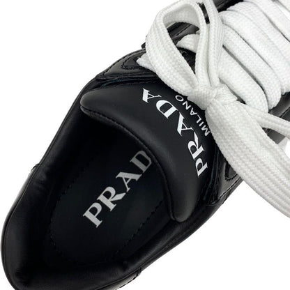 Prada Sneakers Shoes Leather Black White Black Unused Triangle Logo