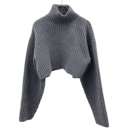 Balenciaga 23aw Cropped Sweater Low Gauge Cropped Wool Knit Sweater 771046