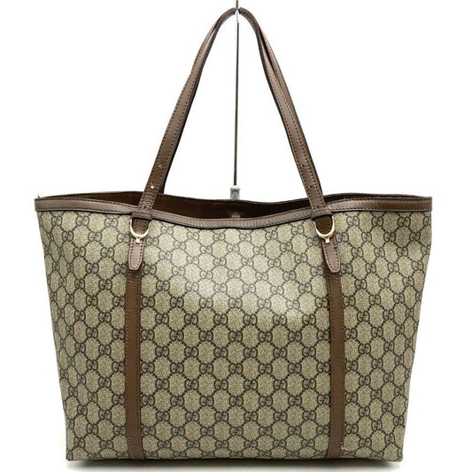 Gucci 308613 Tote Bag GG Supreme Leather Brown Ladies Men Fashion  Gift