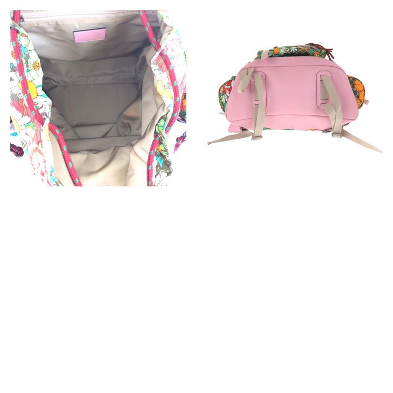 Gucci North Face Flower Multicolor Polyester/cotton/leather Backpack/daypack