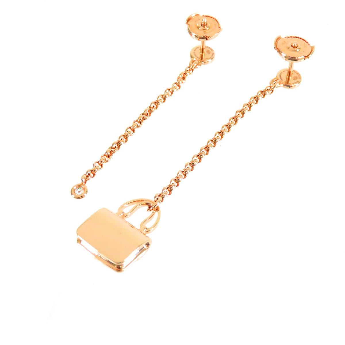Hermes Earrings Amulette Constance Pink Gold 18K Diamond — view 2