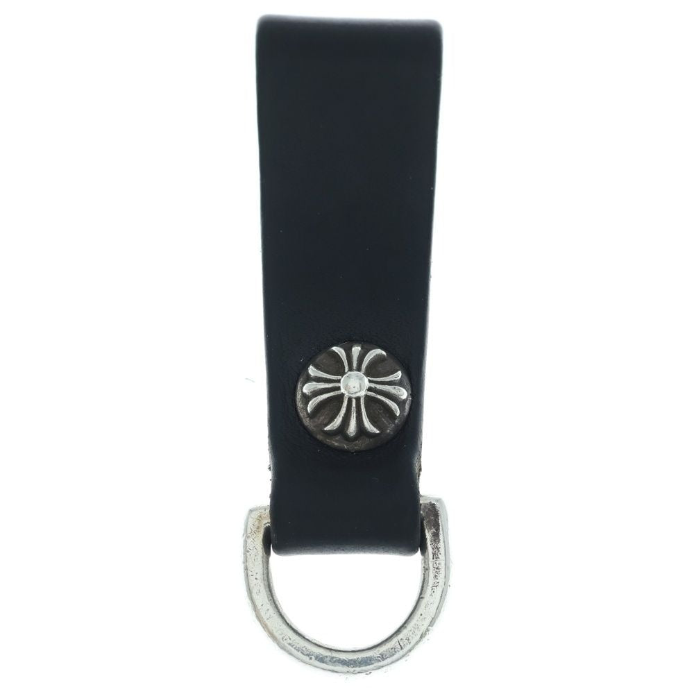 Chrome Hearts Belt Loop Cross Ball Button Leather Silver Black