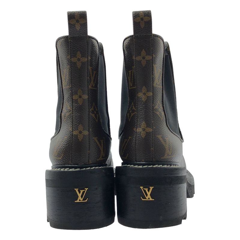 Louis Vuitton LV Monogram Bobol Line Ankle Boots - 37 1 2 - Brown - Women's