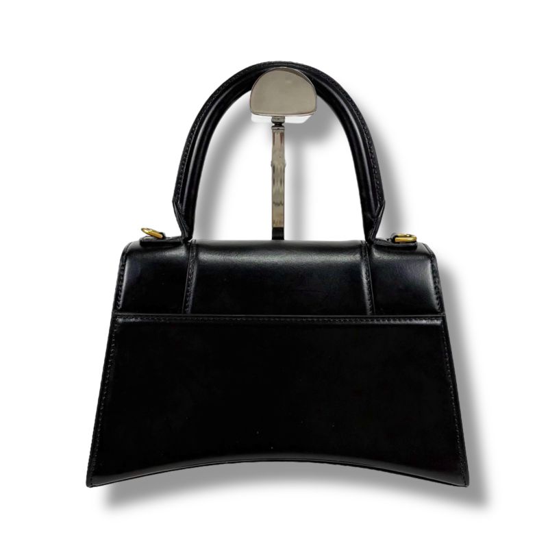 Balenciaga Hourglass 2WAY Mini Shoulder Bag Black Gold Hardware Leather