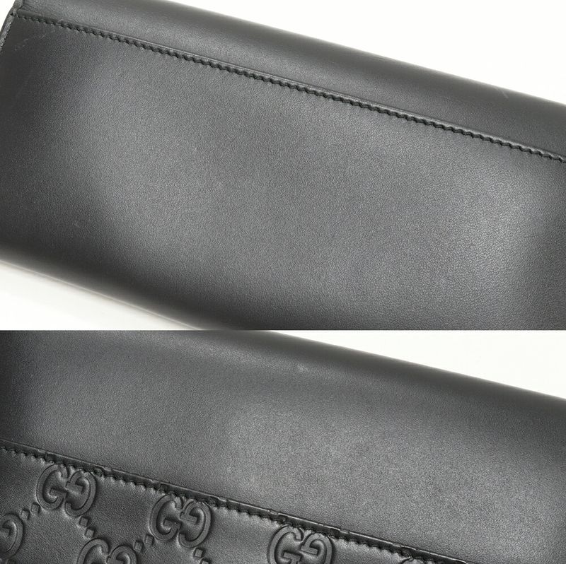 Gucci Long Zipper Wallet With Coin Purse Ggguccissima Calfskin Black 408837