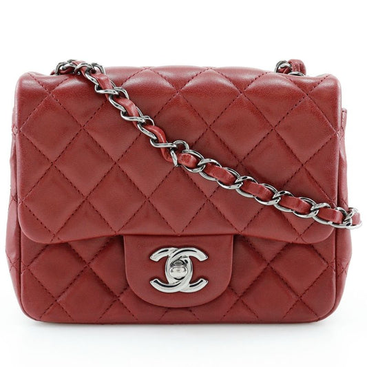 Chanel Mini Chain Shoulder Matelasse Lambskin Red Ladies Shoulder Bag