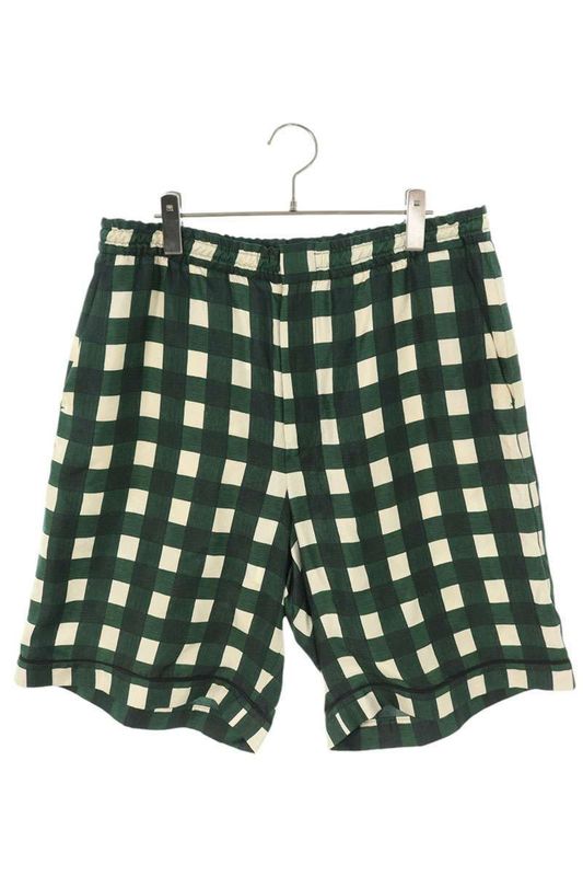 Prada Sph219 Check Print Silk Bermuda Shorts Half Pants Men's L
