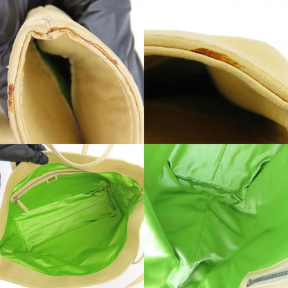 Fendi Tote Roll Bag Leather Beige Pink Green Silver Hardware Shoulder Floral A4