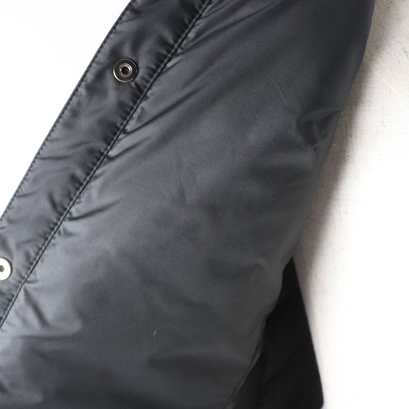 Hermes 23AW 3h0185da Quilted Overshirt Down Jacket With Crude Cell Patch Black