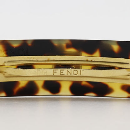 Fendi Fflogo Leopard Print Synthetic Resin Gold Women's Barrette