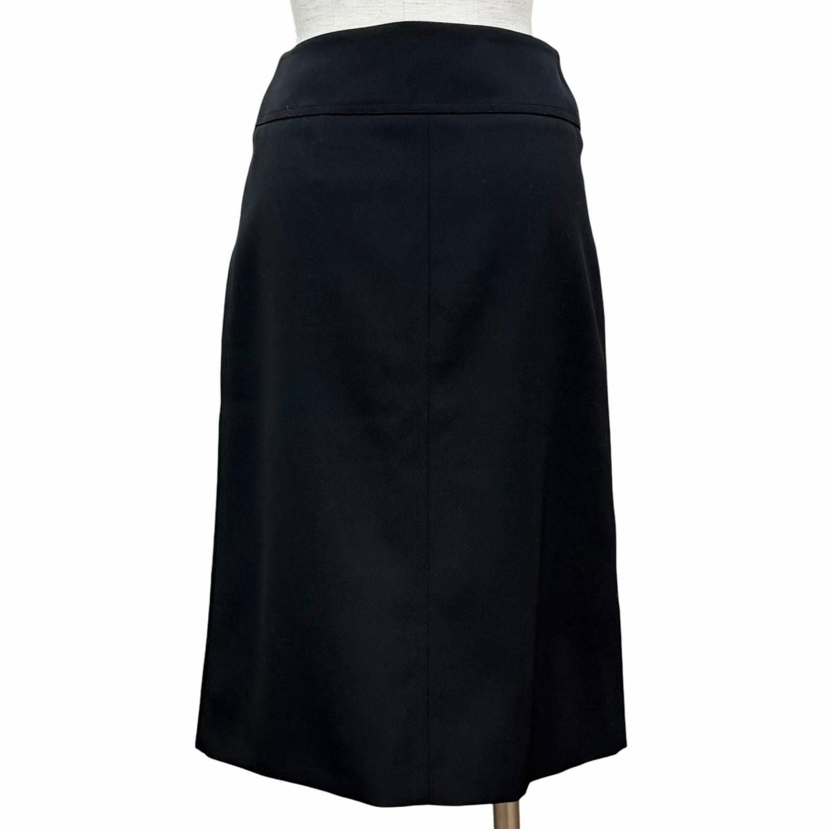 Hermes Wool Center Zip Tight Skirt Black 34 — view 3