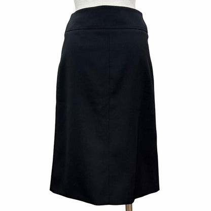 Hermes Wool Center Zip Tight Skirt Black 34 — view 3