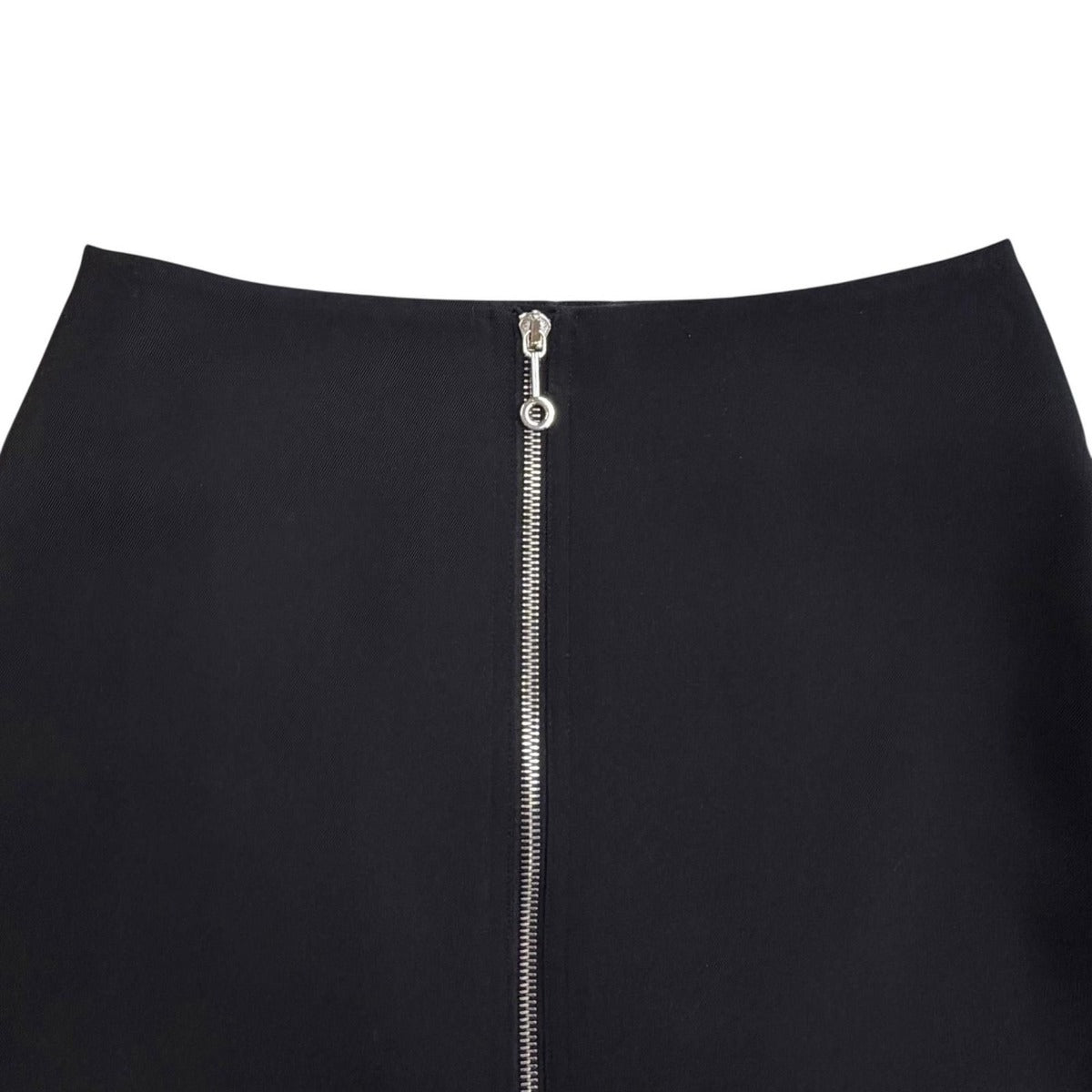Hermes Wool Center Zip Tight Skirt Black 34 — view 4