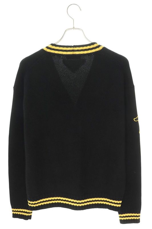 Prada Umg359 Cashmere Blend Cardigan With Patches Men's 46