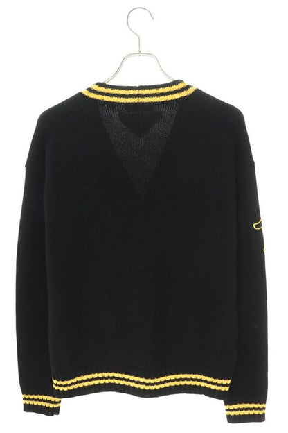Prada Umg359 Cashmere Blend Cardigan With Patches Men's 46