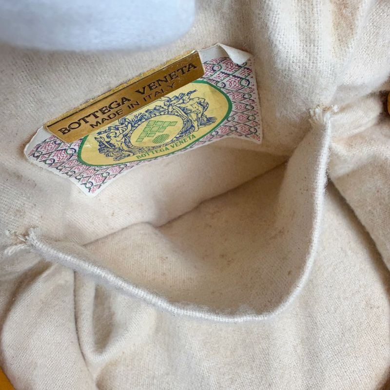 Bottega Veneta Mini Handbag Orange Accessory Pouch Intrecciato Leather Top